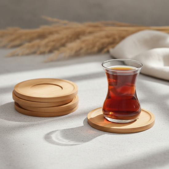 Wooden Coaster - 6 Pcs